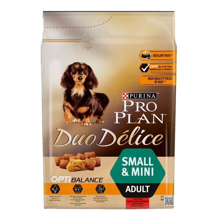 Акція Pro Plan Duo Delice Adult Small  Mini сухий корм з яловичиною для собак 2,5 кг 