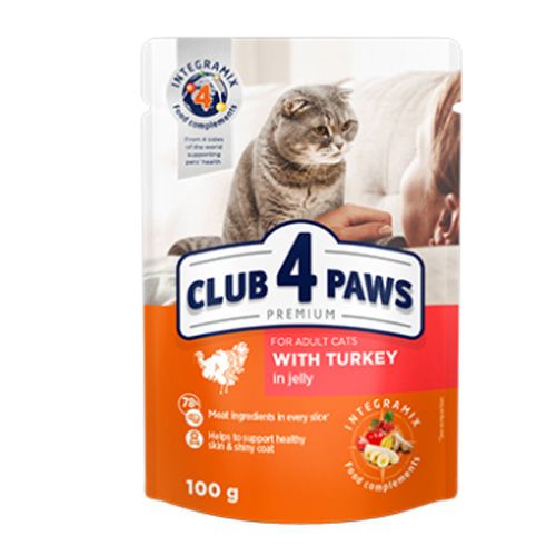 Клуб 4 лапи Преміум консерви для котів індичка в Желе 100г 364256 1 шт