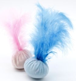 Мяч велюровий з пером 5см 2штуп. 