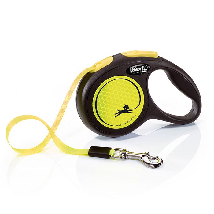 Рулетка для собак NEON XS 8кг  3м трос жовта