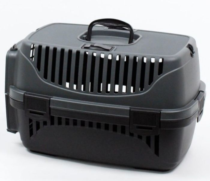 Переноска для тварин Пластикова SG на 6 кг 48х32х32 чорна 