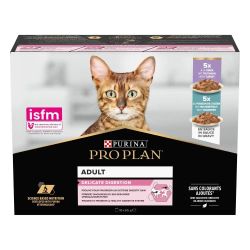 Purina Pro Plan індичка та риба вологий корм для котів з чутливим травленням 7+3 паучі по 85 г 