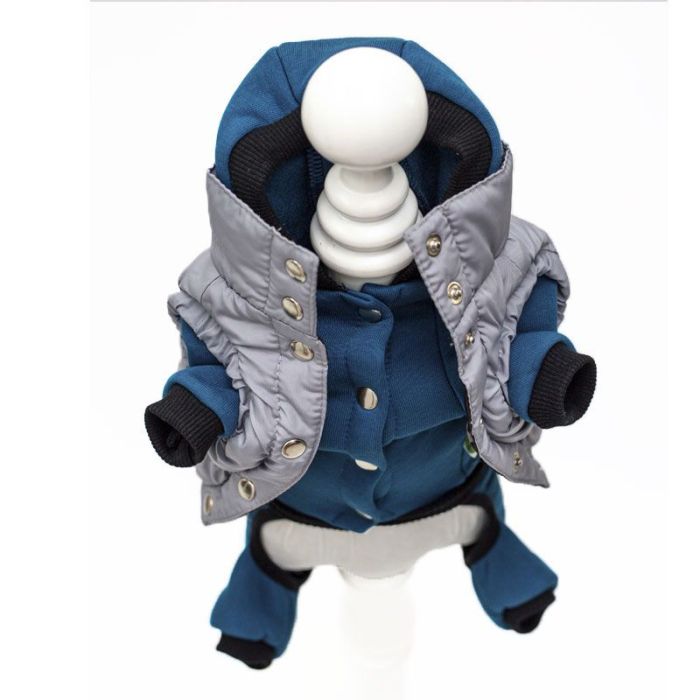 Комплект для собак хлопчиків Смайл комбінезон на силіконі трикотаж, жилет плащівка XS