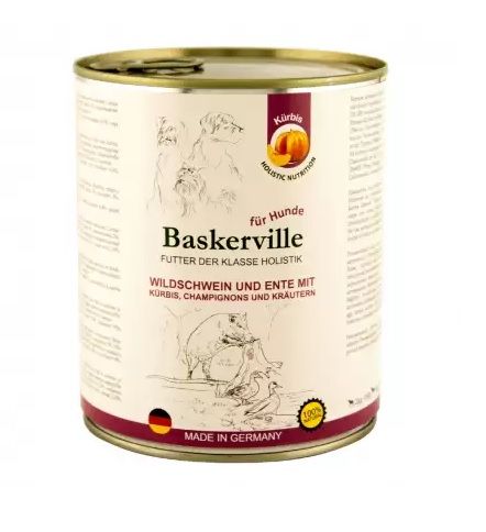 Баскервіль консерви для собак качка і кабан з гарбузом і зеленню 800 г