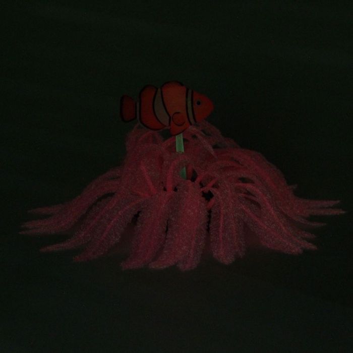 Рослини штучні для акваріума кущ 11 см з рибкою Клоун CL0063 