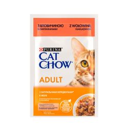 Cat Chow Adult консерва для котів із яловичиною та баклажанами, 85 г Акція