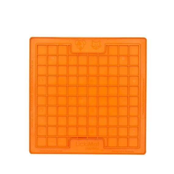 Лизальний килимок антистрес для собак LickiMat Playdate Orange, мʼяка основа