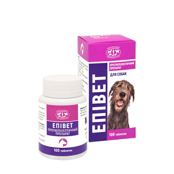 Пігулки Епівет протиепілептичний+заспокійливий засіб, Укрзооветпромпостач 100. 325 мгтб
