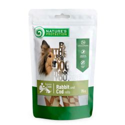 Ласощі для собак Natures Protection snack for dogs Rabbit And Cod Rolls ролики з кролика та тріски, 75 г 