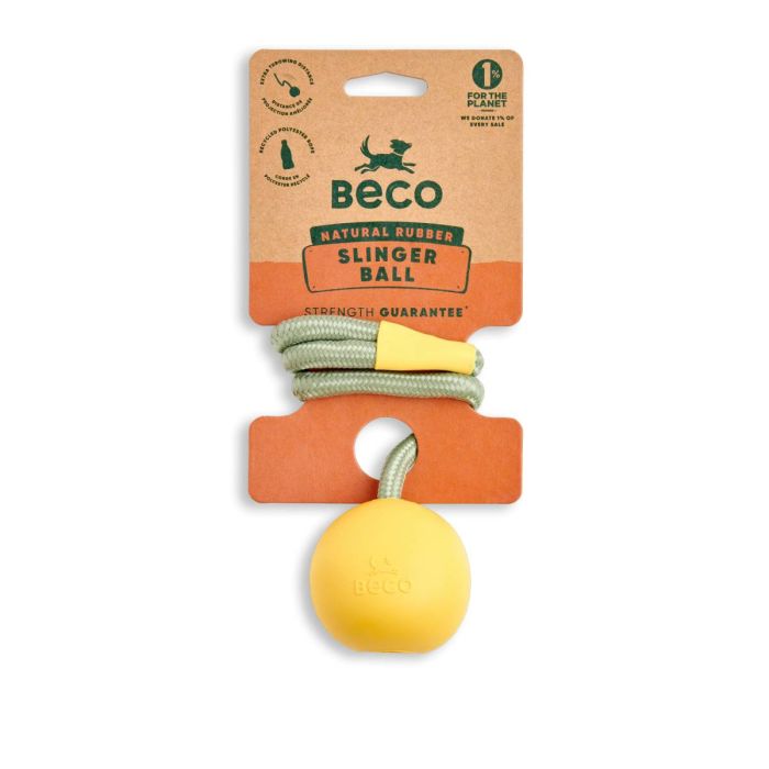 Іграшка м'ячик на мотузці для собак Beco Pets Slinger Ball Жовтий