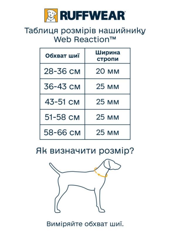 Нашийник мартингейл для собак Ruffwear Web Reaction™ 58-66 см Синій