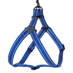 Шлея капронова світловідбиваюча синя 16мм (40-53см)