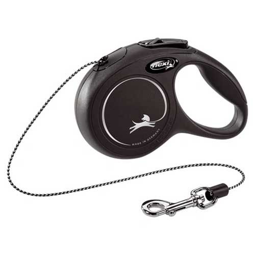 Рулетка Flexi Classic S-трос 5м до 12 кг Чорна