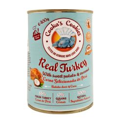 Натуральний вологий корм для собак Cooka's Cookies 85% Індичка з овочами, фруктами та насінням чіа 400 г