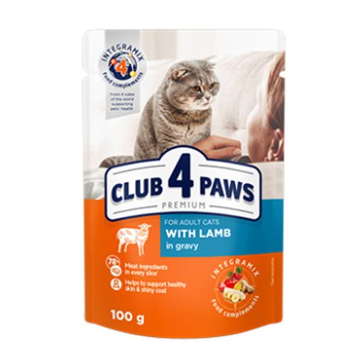 Клуб 4 лапи Преміум консерви для котів ягня в соусі 100г 364270 Акція -18