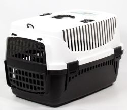 Переноска для тварин 2 Пластикова чорно-біла 56х37х41 см 