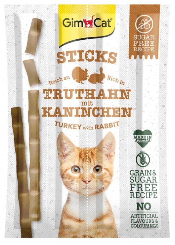 Gimpet Snack мясні палички для кішок індичка і кролик 4шт  20г 420813 