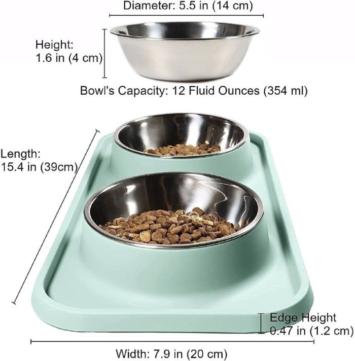 Бар пластиковий вигнутий з 2 металевими мисками 200мл 39х20х4 см 
