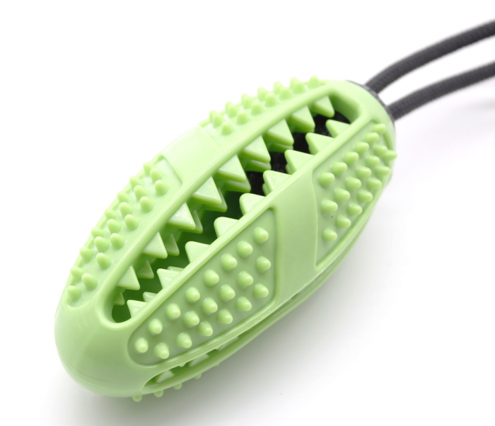 Мяч-регбі 11 см на присоску, шнур 40 см, зелений, SL815 