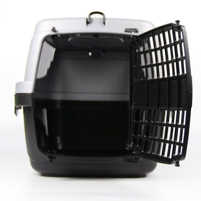 Переноска для тварин 1 Пластикова 49х33х40 см Чорно-біла