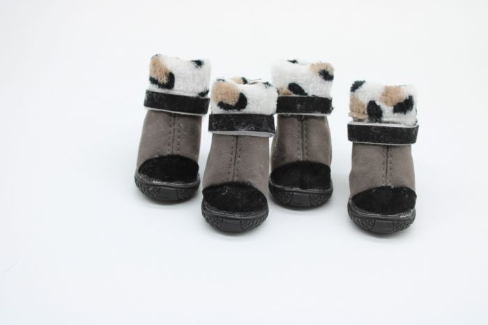 Взуття Замша з Хутром Сіре 4 (5,74,5 см)