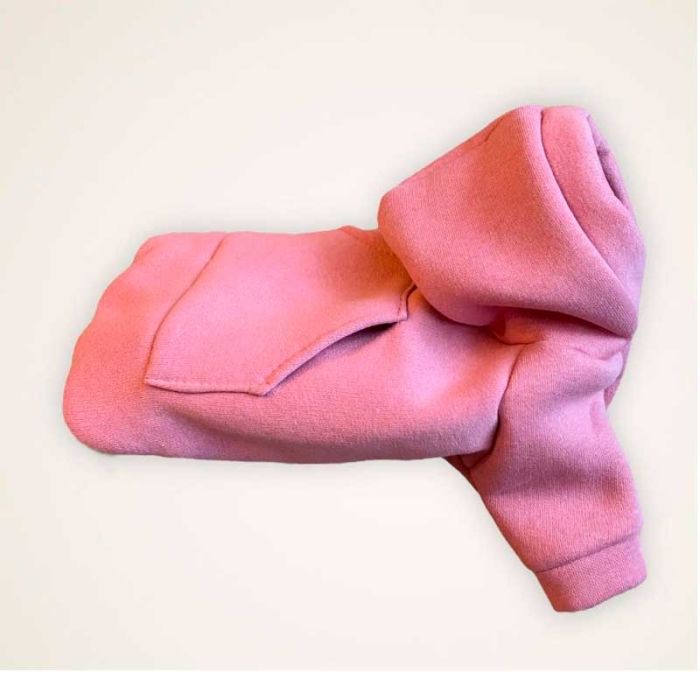 Пудра толстовка для собак Dog Love рожева з кишенею XS