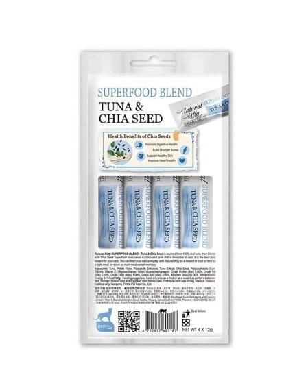 Ласощі Natural Kitty Creamy treats TUNA  CHIA SEED для котів зі смаком тунця та чіа 4х12 гр 