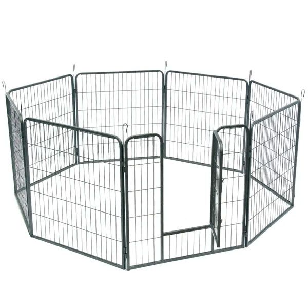 Манеж для собак із плоским покриттям, 8 секцій 80х100х8 - вага 21 кг