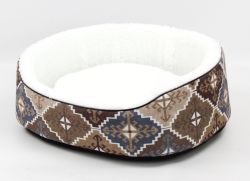 Роксі Білий лежак меблева тканина та овчина 373215 см 373215 см