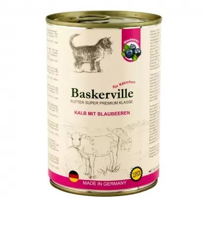 Баскервіль консерви для кошенят чорниця і телятина 400 г 400 г