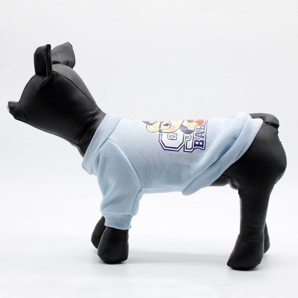 Світшот Собака-бейсболіст трикотаж на флісі блакитний, L L