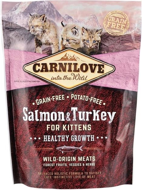 Carnilove Cat Salmon Turkey Kitten Сухий корм для кошенят з лососем та індичкою 400 г 