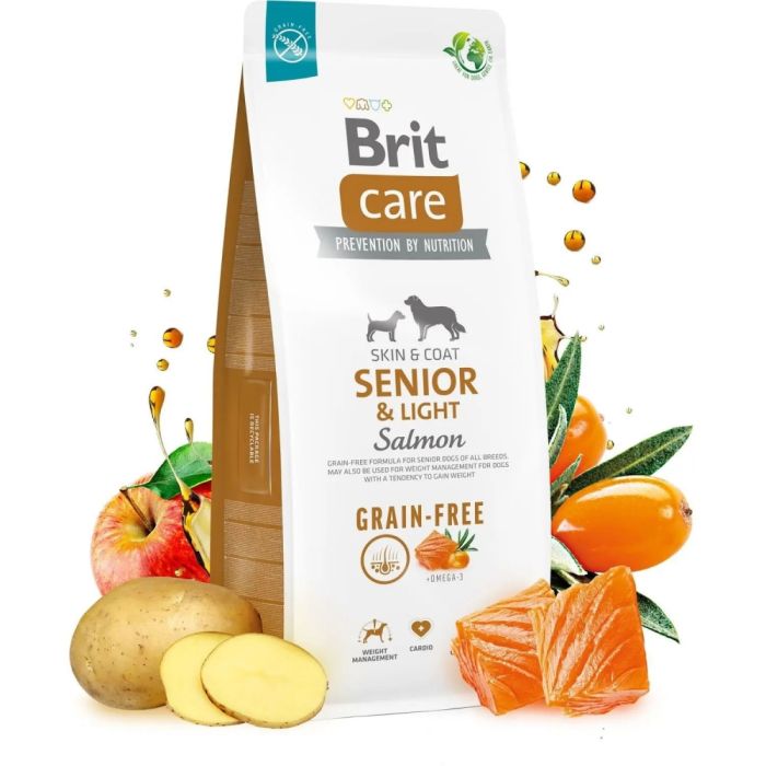 Brit Care Dog Grain-free Senior  Light - Сухий беззерновий корм із лососем для літніх собак усіх порід 3 кг