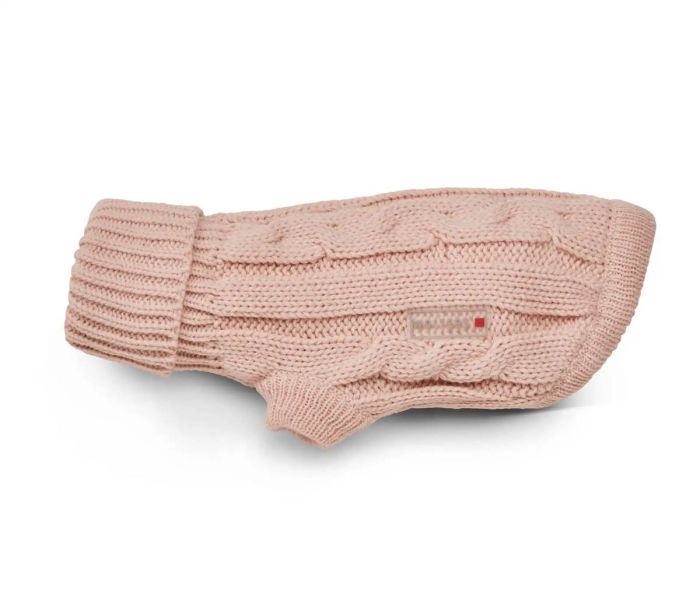 В'язаний светр для собаки Wolters Cable Knit з візерунком коси 35 см Рожевий