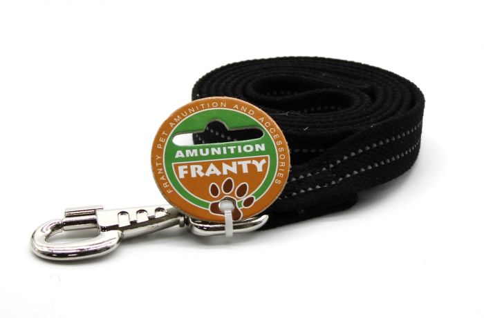 Повідець Franty брезент Чорний 120 см.  2.5 см.