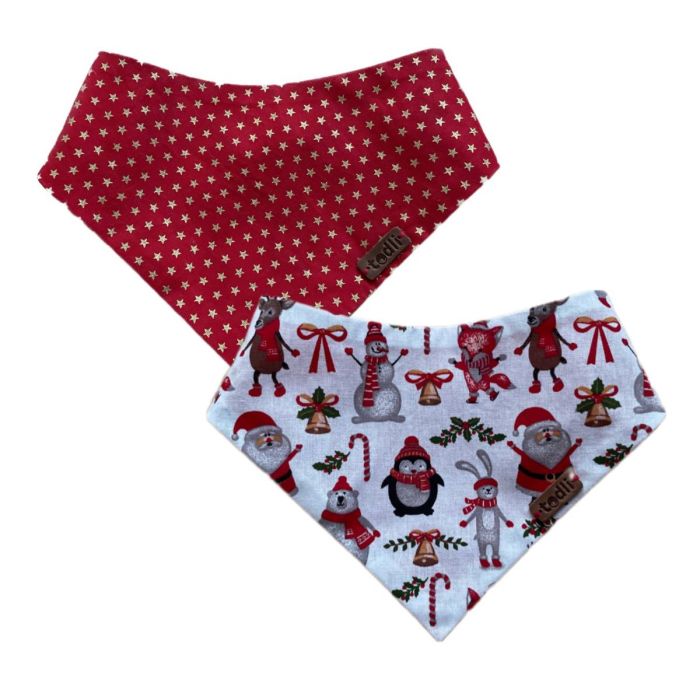 Двостороння бандана для собак Duckly Christmas mood M