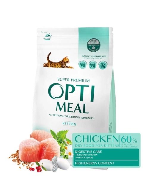 АКЦІЯ Optimeal Kitten Chicken з куркою сухий корм для кошенят 1,5 кг -15