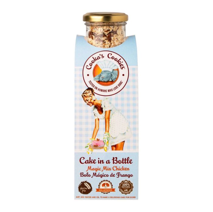 Натуральна суміш для приготування святкового торту для собак Cooka's Cookies Cake In Bottle з Куркою 320 г