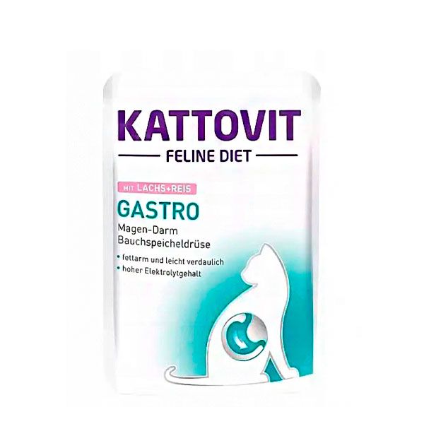 Kattovit Diet Gastro Вологий корм для кішок з лососем, 85 г 