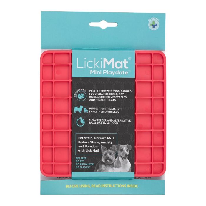 Лизальний килимок антистрес для маленьких собак собак LickiMat Mini Playdate Pink, м'яка основа