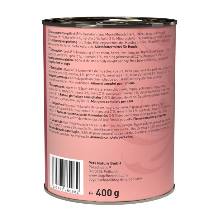 Вологий корм для собак Dogz Finefood No.02 яловичина 400 г