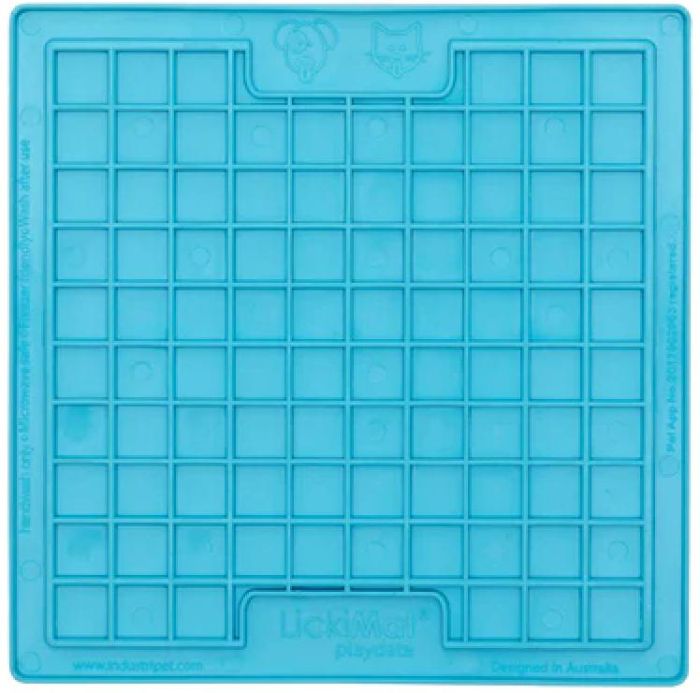 Лизальний килимок антистрес для котів LickiMat Playdate Turquoise Cat, м'яка основа