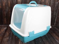 Туалет для котів будка 503740 см Бірюзовий