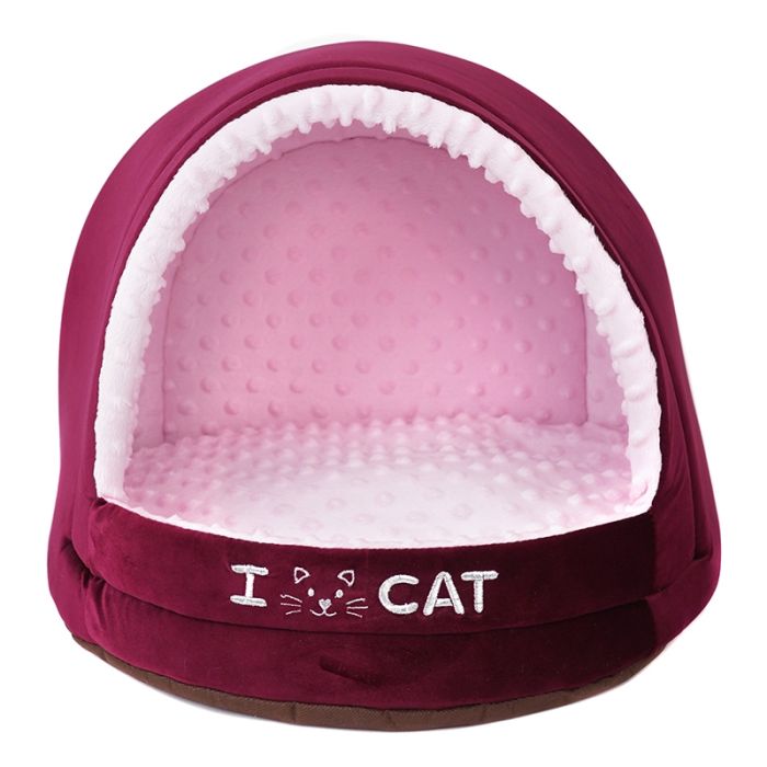 Будиночок для кота улюбленець 1 - 402829см замша і велюр Бордо