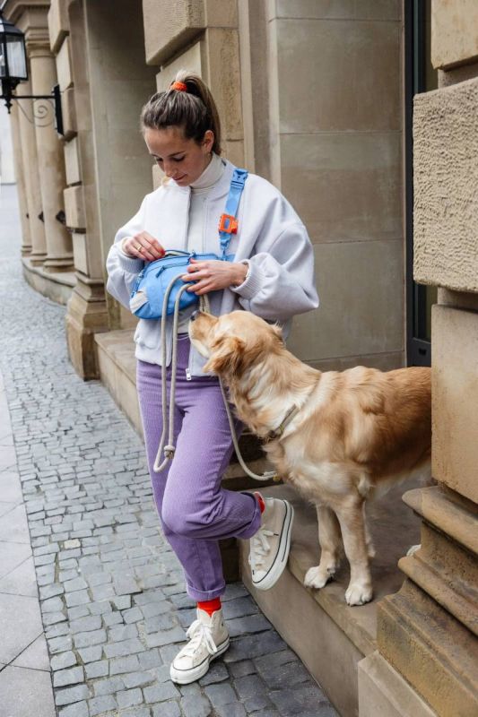 Поясна сумка-бананка для ласощів та аксесуарів собак Palopa Emma Небесно-блакитний