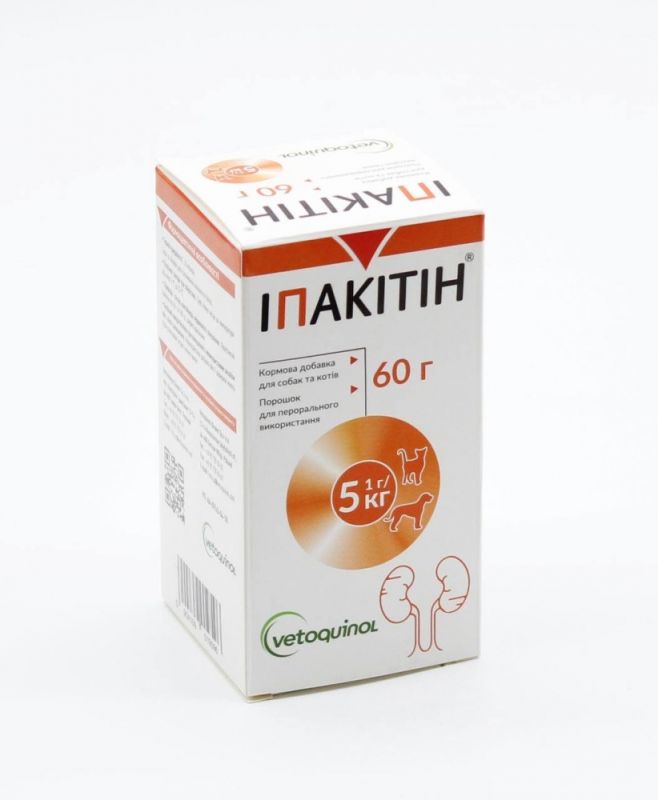Порошок оральний Vetoquinol Іпакітине для собак і котів при хронічній нирковій недостатності, 180 г 60 г