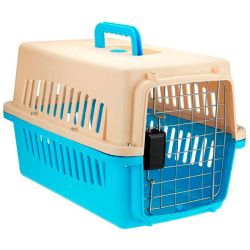 Перенесення IATA з металевими дверима блакитно-бежева до 10 кг (48x31x31 см)