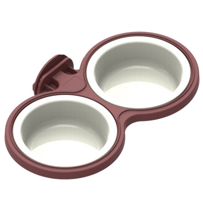 Миска пластик на кріпленні подвійна 300 мл 