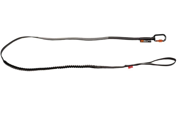 Повідець для собак Touring bungee leash Non-stop dogwear Чорний/Сірий 2 м/23 мм