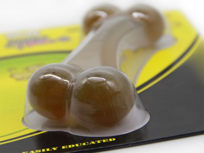 Кістка іграшка для собак прозора з вигином ETP-1200 17см L